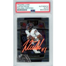 Justin Fields 2021 Panini Select Concourse Autograph Rookie Card #50 PSA/DNA (Orange)