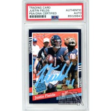 Justin Fields 2021 Panini Donruss Instant Autograph Rookie Card #BW8 PSA/DNA (Blue)