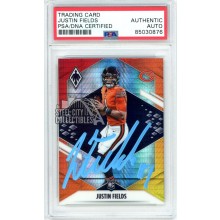 Justin Fields 2021 Panini Phoenix Fireburst Autograph Rookie Card #108 PSA/DNA (Blue)