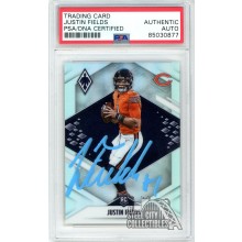 Justin Fields 2021 Panini Phoenix Silver Autograph Rookie Card #108 PSA/DNA (Blue)