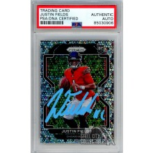 Justin Fields 2021 Panini Prizm No Huddle Variation Autograph Rookie Card #V-334 PSA/DNA (Blue)