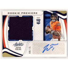 Justin Fields 2021 Panini Absolute Autograph Rookie Jersey Card #208 44/75