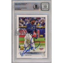 Wander Franco 2022 Topps Opening Day Autograph Rookie Card #208 BAS 10