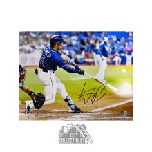 Wander Franco Autographed Tampa Bay Rays 16x20 Photo - BAS COA (Batting)