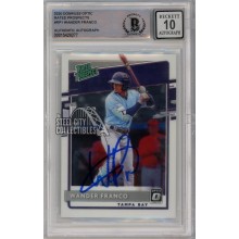 Wander Franco 2020 Panini Donruss Optic Rated Prospects Autograph Card #RP-1 BAS 10