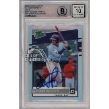 Wander Franco 2020 Panini Donruss Optic Rated Prospects Holo Autograph Card #RP-1 BAS 10