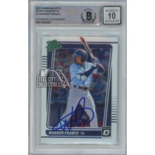 Wander Franco 2021 Panini Donruss Optic Rated Prospect Autograph Card #RP1 BAS 10