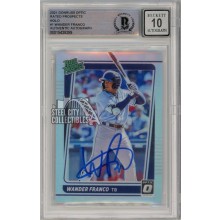 Wander Franco 2021 Panini Donruss Optic Holo Autograph Card #RP1 BAS 10