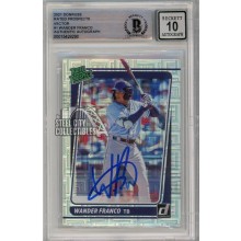 Wander Franco 2021 Panini Donruss Rated Prospect Vector Autograph Card #RP1 BAS 10