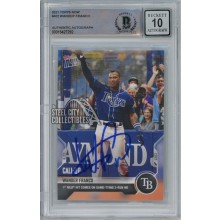 Wander Franco 2021 Topps Now Autograph Rookie Card #402 BAS 10