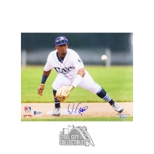 Wander Franco Autographed Princeton Rays 8x10 Photo - BAS COA (Horizontal)