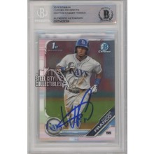 Wander Franco 2019 Bowman Chrome Autographed Card #BCP-100 BAS