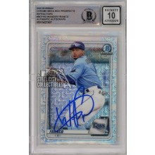 Wander Franco 2020 Bowman Chrome Mega Box Autograph Card #BCP-163 BAS 10