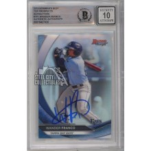 Wander Franco 2019 Bowman's Best Refractor Autograph Rookie Card #TP-1 BAS 10