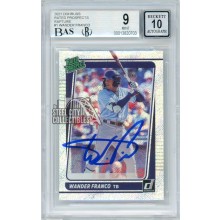 Wander Franco 2021 Panini Donruss Rated Prospect Rapture Autograph #1 BGS 9 BAS 10