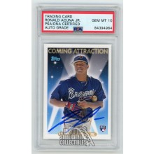 Ronald Acuna Jr 2019 Topps Throwback Thursday Autographed Rookie Card #CA-12 - PSA/DNA 10