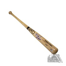 Wander Franco El Patron Autographed Rawlings Blonde Baseball Bat - BAS COA