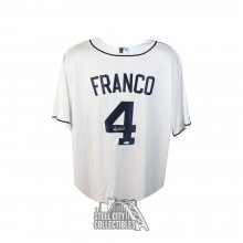 Wander Franco Autographed Tampa Bay Rays White Majestic Baseball Jersey - JSA COA