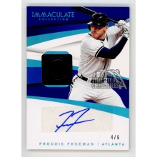 Freddie Freeman 2018 Panini Immaculate Button Patch Autograph Card #IMS-FF 4/6