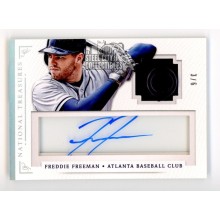 Freddie Freeman 2014 National Treasures Autograph Button Patch Card #37 3/6