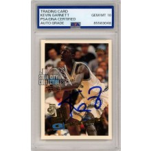 Kevin Garnett 1995-96 Topps Autograph Rookie Card #237 PSA/DNA 10