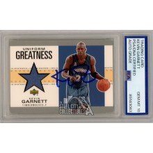 Kevin Garnett 2002-03 Upper Deck Greatness Autograph Jersey Card #KGU PSA/DNA 10