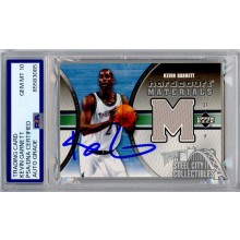 Kevin Garnett 2005-06 UD Hardcourt Autograph Jersey Card #HM-KG PSA/DNA 10