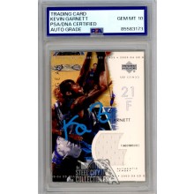 Kevin Garnett 2003-04 Upper Deck Glass Autograph Jersey Card #GG-KG PSA/DNA 10