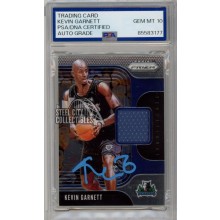 Kevin Garnett 2019-20 Panini Prizm Autograph Jersey Card #SS-KGT PSA/DNA 10 Blue
