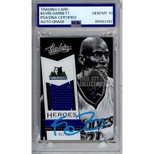 Kevin Garnett 2015-16 Panini Absolute Autograph Jersey Card 25 PSA/DNA 10 (Blue)