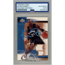 Kevin Garnett 2003-04 Upper Deck Autograph Jersey Card #KG-J PSA/DNA (Blue)