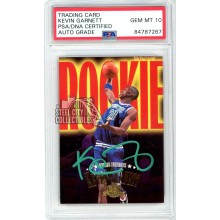Kevin Garnett 1995-96 Fleer Skybox Autograph Rookie Card #233 PSA/DNA 10 (Teal Ink)