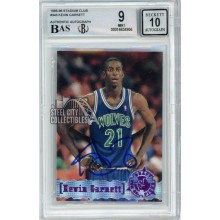 Kevin Garnett 1995-96 Topps Stadium Club Autograph Rookie Card #343 BGS 9 BAS 10