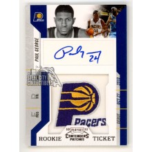 Paul George 2010-11 Panini Contenders Autograph Rookie Patch Ticket Card