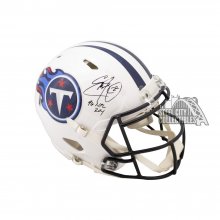 Eddie George 96 NFL ROY Autographed Titans Speed Authentic Full-Size Football Helmet - BAS COA