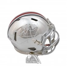 Eddie George Autographed Ohio State Chrome Mini Football Helmet - BAS COA