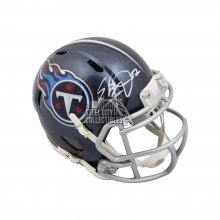 Eddie George Autographed Tennessee Titans Speed Mini Football Helmet - BAS COA (White Ink)