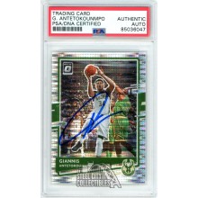 Giannis Antetokounmpo 2020-21 Donruss Optic Pulsar Autograph Card #29 PSA/DNA