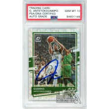 Giannis Antetokounmpo 2020-21 Donruss Optic Fanatics Wave Autograph Card #29 PSA/DNA 10