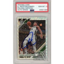 Giannis Antetokounmpo 2019-20 Donruss Optic Fanatics Wave Autograph Card #81 PSA/DNA 10