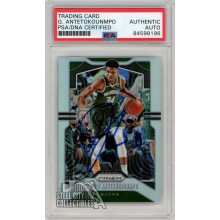 Giannis Antetokounmpo 2019-20 Panini Prizm Silver Autograph Card #152 PSA/DNA