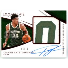 Giannis Antetokounmpo 2017-18 Panini Immaculate Autograph Patch Card 05/10
