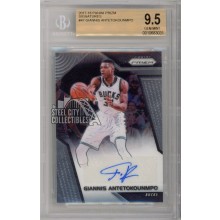 Giannis Antetokounmpo 2017-18 Panini Prizm Autograph Card #SG-GA BGS 9.5 Gem Mint
