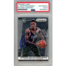 Giannis Antetokounmpo 2013-14 Panini Prizm Basketball Autograph Rookie Card #290 PSA/DNA