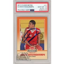 Giannis Antetokounmpo 2013-14 Fleer Retro Autograph Rookie Card #47 PSA 10 PSA/DNA 10