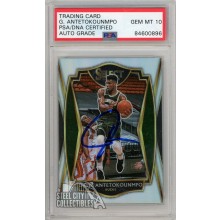 Giannis Antetokounmpo 2020-21 Panini Select Holo Autograph Card #117 PSA/DNA 10