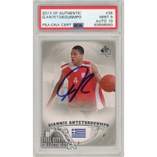 Giannis Antetokounmpo 2013-14 SP Authentic Rookie Autograph Card #36 PSA 9 PSA/DNA 10