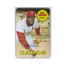Bob Gibson Autographed St Louis Cardinals 10x14 Photo - MLB Hologram (1969 Topps)