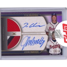 Tom Glavine/John Smoltz 2021 Topps Definitive Purple Dual Patch Auto Card 05/10