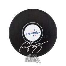 Sergei Gonchar Autographed Washington Capitals Hockey Puck (Small Logo) BAS COA